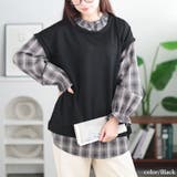 大きいサイズレディース チュニック チェックシャツフェイクベストチュニック | GOLDJAPAN　大きいサイズ専門店 | 詳細画像11 