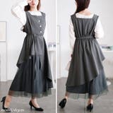 大きいサイズレディース ワンピース アシメ異素材ノースリーブワンピース | GOLDJAPAN　大きいサイズ専門店 | 詳細画像11 