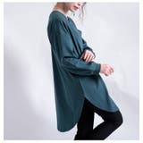 グリーン | 大きいサイズ レディース 太リブ重ねVネックプルオーバー | GOLDJAPAN 大きいサイズ専門店