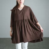 ブラウン | 大きいサイズ レディース チュニック | GOLDJAPAN　大きいサイズ専門店
