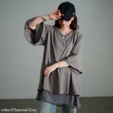 チャコールグレー | 大きいサイズ レディース チュニック | GOLDJAPAN　大きいサイズ専門店