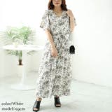 ホワイト | 大きいサイズレディース ワンピース ボタニカルフラワー柄カシュクールワンピース | GOLDJAPAN 大きいサイズ専門店