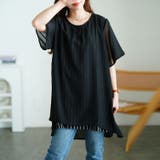 ブラック | 大きいサイズ レディース チュニック | GOLDJAPAN　大きいサイズ専門店