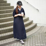 ネイビー | 大きいサイズレディース ワンピース シャツドッキングワッフルワンピース | GOLDJAPAN 大きいサイズ専門店