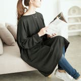 ブラック | 大きいサイズレディース ワンピース 内側チェック切り替えドルマンワンピース | GOLDJAPAN　大きいサイズ専門店