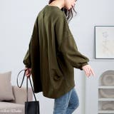 カーキ | 大きいサイズレディース チュニック タック入りテールカットコクーンチュニック | GOLDJAPAN　大きいサイズ専門店