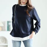 ネイビー | 大きいサイズレディース トップス カットソー | GOLDJAPAN　大きいサイズ専門店