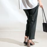 グレー | 大きいサイズ レディース 接触冷感麻混テーパードパンツ | GOLDJAPAN　大きいサイズ専門店