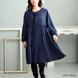 ネイビー | 大きいサイズ レディース ワンピース | GOLDJAPAN　大きいサイズ専門店