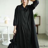 ブラック | 大きいサイズレディース ワンピース ウエストタックシャツワンピース | GOLDJAPAN　大きいサイズ専門店