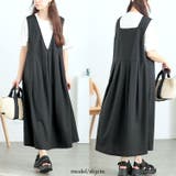 ブラック | 大きいサイズレディース ワンピース ジャンパースカート | GOLDJAPAN　大きいサイズ専門店