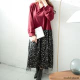 ワイン | 大きいサイズレディース ワンピース レオパード＆チュールドッキングワンピース | GOLDJAPAN　大きいサイズ専門店