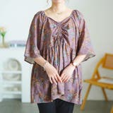 パープル | 大きいサイズ レディース チュニック | GOLDJAPAN　大きいサイズ専門店