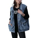 ブルー | 大きいサイズレディース ダメージデニムベスト デニムベスト | GOLDJAPAN 大きいサイズ専門店