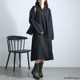 ブラック | 大きいサイズレディース ワンピース スキッパー襟コットンワンピース | GOLDJAPAN　大きいサイズ専門店