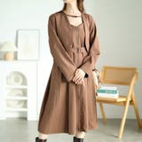ブラウン | 大きいサイズレディース ワンピース ノーカラーショート丈ジャケット＆ベルト付きキ… | GOLDJAPAN　大きいサイズ専門店