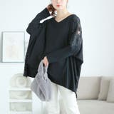 ブラック | 大きいサイズレディース トップス ニット | GOLDJAPAN 大きいサイズ専門店