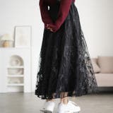 花ブラック | 大きいサイズレディース スカート ボトムス | GOLDJAPAN　大きいサイズ専門店