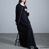 ブラック | 大きいサイズレディース ワンピース パールボタンカーディガン＆ノースリーブワンピ… | GOLDJAPAN　大きいサイズ専門店