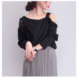 ブラック | レース使いワンショルダートップス 大きいサイズ レディース | GOLDJAPAN 大きいサイズ専門店
