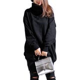 ブラック | 大きいサイズレディース チュニック コットンニットオフタートルチュニック | GOLDJAPAN 大きいサイズ専門店