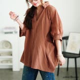 ブラウン | 大きいサイズ レディース チュニック | GOLDJAPAN　大きいサイズ専門店