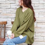 グリーン | 大きいサイズレディース トップス カットソー | GOLDJAPAN 大きいサイズ専門店