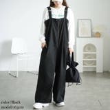 ブラック | 大きいサイズレディース オールインワン サロペット | GOLDJAPAN 大きいサイズ専門店