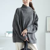 チャコールグレー | 大きいサイズレディース トップス ニット | GOLDJAPAN 大きいサイズ専門店