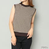 ブラウン | プチハイノースリ柄TOPS | GORGE