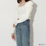 ホワイト | スクエアギャザーニットプルオーバー | GORGE