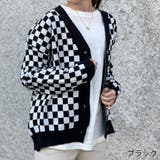 ブラック | ブロックチェックカーディガン | GORGE