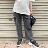 ブラック | サイドダメージデニムパンツ | GORGE