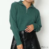 グリーン | ハーフZIP短丈ニットプルオーバー | GORGE