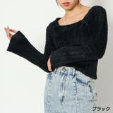 ブラック | スクエアフェザーニットプルオーバー | GORGE