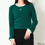 グリーン | リンガー刺しゅうニットソープルオーバー | GORGE 