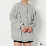 グレー | 袖刺しゅう裏毛カーディガン | GORGE