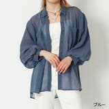 ブルー | ジョーゼットバルーンブラウス | GORGE