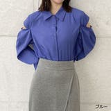 ブルー | 肩開き無地シャツ | GORGE