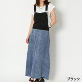 ブラック | デニム裏毛ドッキングワンピース | GORGE