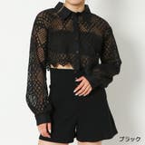 ブラック | レース短丈ブラウス | GORGE