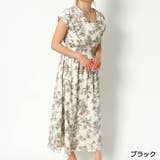 ブラック | 線花柄カシュクールワンピース | GORGE
