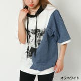 オフホワイト | 切替転写パーカー | GORGE 