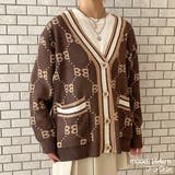 ブラウン | 英字ロゴニットカーディガン | GORGE