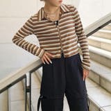 マルチボーダー襟付きＺＩＰカーディガン | GORGE  | 詳細画像9 