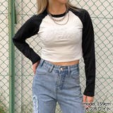 オフホワイト | ラグランラインストーンロンT | GORGE