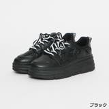 ブラック | ヒモ配色デザインスニーカー | GORGE