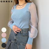 袖シアースクエアリブニット | GORGE  | 詳細画像1