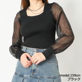 ブラック | 袖シアースクエアリブニット | GORGE