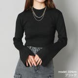 ブラック | メタリックフレア袖ニット | GORGE 